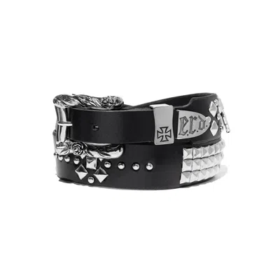 Enfants Riches Deprimes Gun Texas Serenade Studded Engraved-buckle Belt In Black