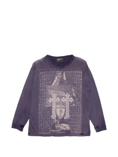 Enfants Riches Deprimes Distressed Graphic-print Long-sleeve Cotton T-shirt In Multi
