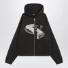 Enfants Riches Deprimes Holy Bible Assemblage Printed Cotton-jersey Zip-up Hoodie In Black