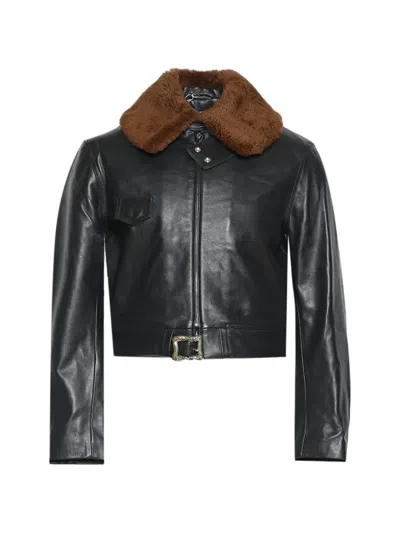 Enfants Riches Deprimes Hotrod Shearling-collar Jacket In Black