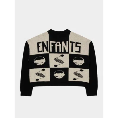Pre-owned Enfants Riches Deprimes Intarsia Checker Sweater In Black