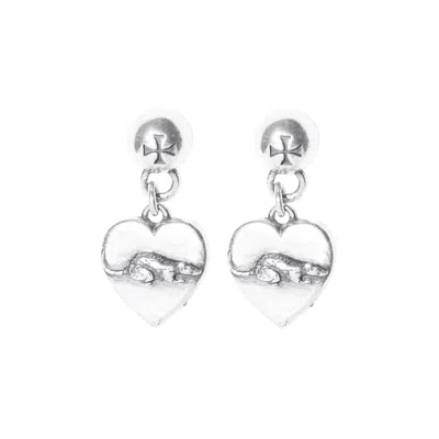Enfants Riches Deprimes Iron Cross W/ Rat Locket Earring In Silver