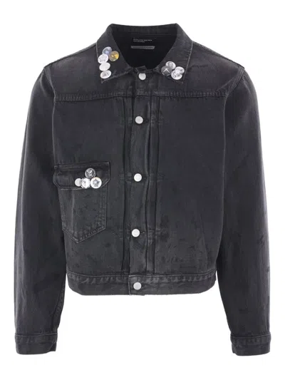 Enfants Riches Deprimes Type Vii Pin Assemblage Jacket In Grey Denim In Black