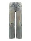 Enfants Riches Deprimes Straight Leg Jeans With Destroyed Effect In Blue