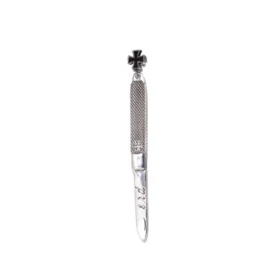 Enfants Riches Deprimes Knife Earring - Sterling Silver / Black Enamel In Metallic
