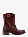 Enfants Riches Deprimes Engineer Buckled Leather Boots In Red
