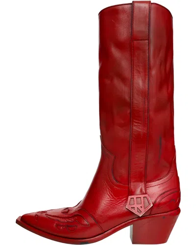 Enfants Riches Deprimes Leather Cowboy Boots In Red