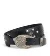Enfants Riches Deprimes Eagle Petit Iron Leather Belt In Black