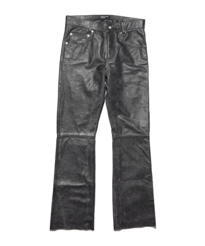 Enfants Riches Deprimes Slim-fit Straight-leg Distressed Leather Trousers In Black