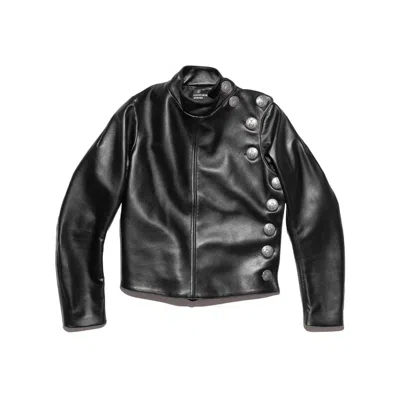 Enfants Riches Deprimes Leather Jacket With Buttons In Black