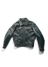 Enfants Riches Deprimes Leather Jacket With Zipper In Green