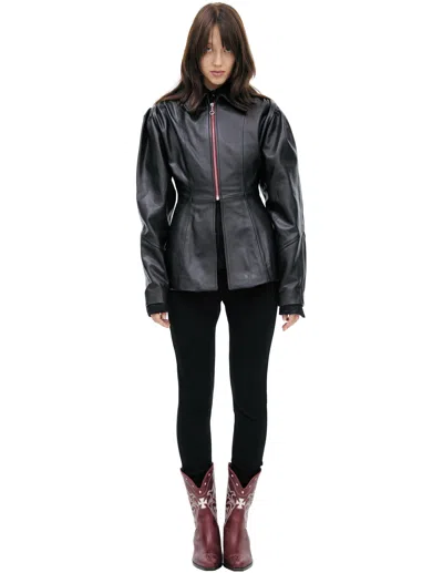 Enfants Riches Deprimes Leather Jacket With Zipper In Animal Print