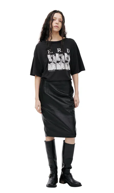 Enfants Riches Deprimes Leather Midi Skirt In Black