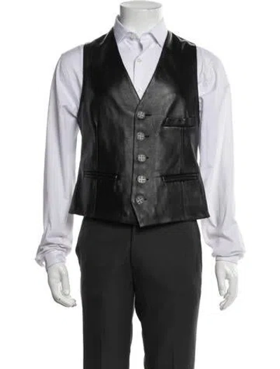 Pre-owned Enfants Riches Deprimes Leather Vest In Black