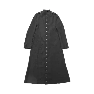 Pre-owned Enfants Riches Deprimes Enfants Riches Déprimés Linen Priest Coat With Cherub Buttons 'black' | Men's Size 50