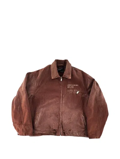 Enfants Riches Deprimes Logo-print Bomber Jacket In Brown