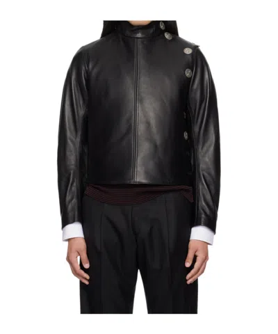 Enfants Riches Deprimes Long Sleeve Leather Jacket In Black