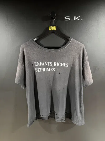 Pre-owned Enfants Riches Deprimes March Erd Classic Logo Antique Black Tee Xl