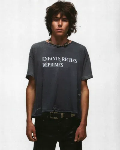 Enfants Riches Deprimes Men Classic Logo T-shirt In Paint Grey