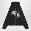 Enfants Riches Deprimes Holy Bible Assemblage Printed Cotton-jersey Zip-up Hoodie In Black