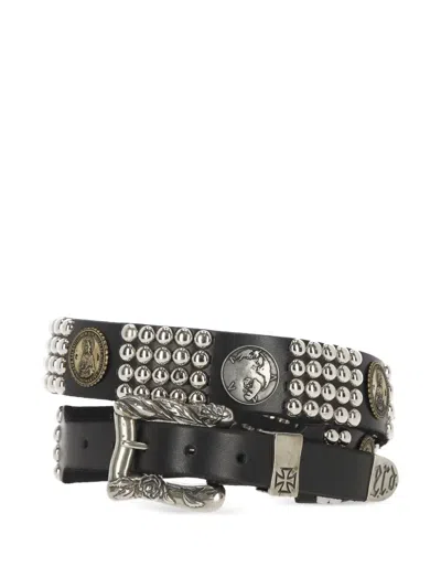 Enfants Riches Deprimes Metal-coin Studded Belt In Black