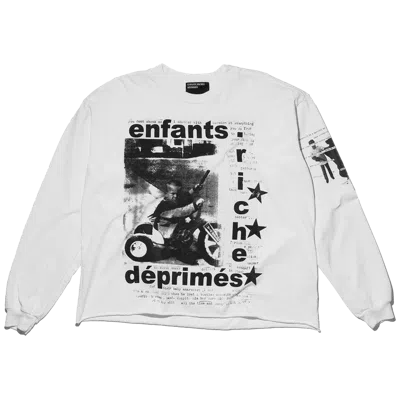 Enfants Riches Deprimes My Underground/tricycle L/s T-shirt In Faded White