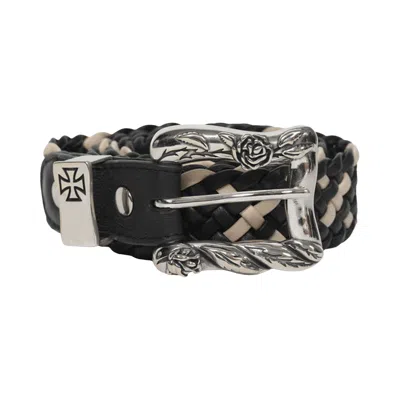 Pre-owned Enfants Riches Deprimes Enfants Riches Déprimés New Braided Mignon Belt 'black/ivory' | Men's Size 90