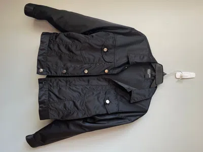 Pre-owned Enfants Riches Deprimes Nylon "silk Chifon" Cropped Denim Jacket [s] In Black