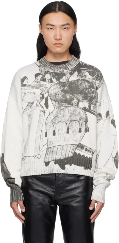 ENFANTS RICHES DEPRIMES OFF-WHITE & BLACK 'THE BALLROOM DANCE' SWEATER