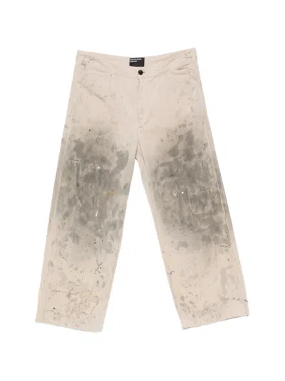 Enfants Riches Deprimes Paint-splatter Distressed Jeans In Neutral