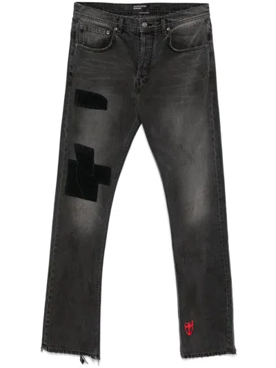 Enfants Riches Deprimes Patchwork Flared Jeans In Black