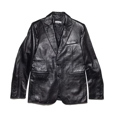Enfants Riches Deprimes Perfect Junkie Leather Blazer In Black