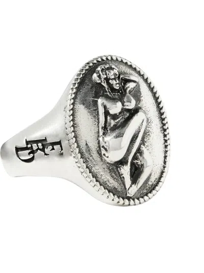 Enfants Riches Deprimes Pin Up Girl Cameo Ring In Green