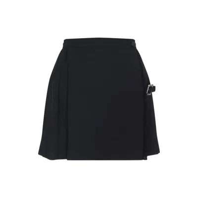 ENFANTS RICHES DEPRIMES PLEATED BLACK SKIRT WITH UNIQUE BUCKLE DETAIL