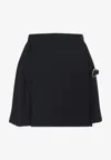 Enfants Riches Deprimes Pleated Buckle-fastening Mini Skirt In Black