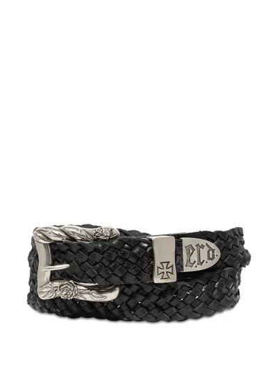 Enfants Riches Deprimes Port Of Souls Braided Buckle Belt In Black