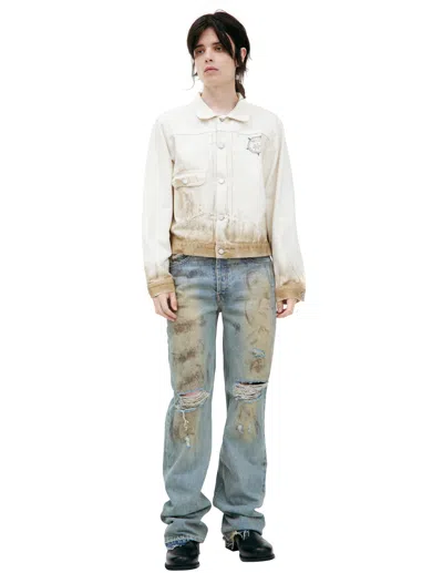 Enfants Riches Deprimes Printed Denim Jacket In White