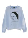 Enfants Riches Deprimes Light-blue Cotton Oversize Singing Nun Sweatshirt In Blue