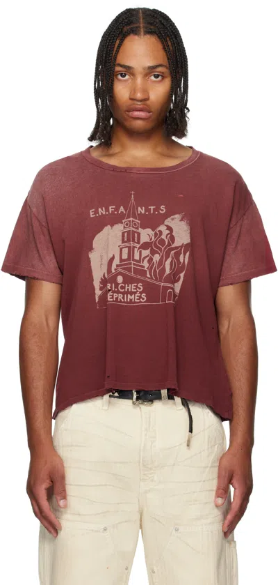 Enfants Riches Deprimes Red Burning Church T-shirt