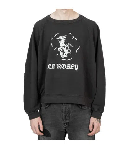 Enfants Riches Deprimes Round-collar Long-sleeve Hoodie In Faded Black