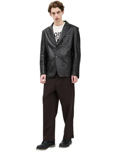 Enfants Riches Deprimes Single-breasted Leather Jacket In Black