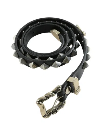 Enfants Riches Deprimes Skinny O-ring Pyramid-stud Belt In Black