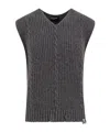 Enfants Riches Deprimes Cachemere Vest With Destroyed Effect In Gray