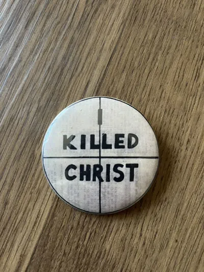 Pre-owned Enfants Riches Deprimes Ss17 Enfants Riches Deprime ‘i Killed Christ' Maxfield Pin In Tan