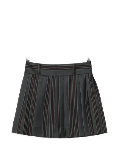 Enfants Riches Deprimes Striped Mini Pleated Skirt In Gray