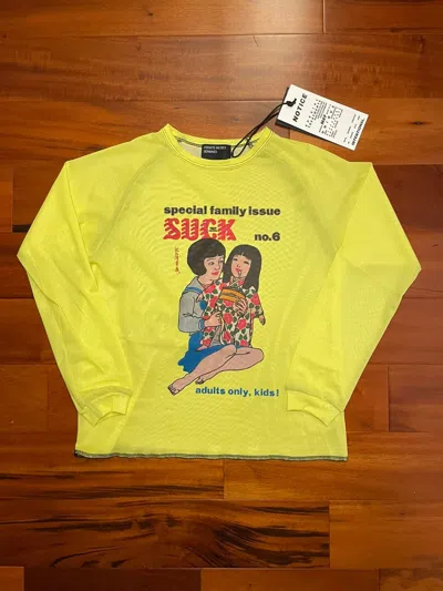 Pre-owned Enfants Riches Deprimes Suck Mesh Long Sleeve In Yellow
