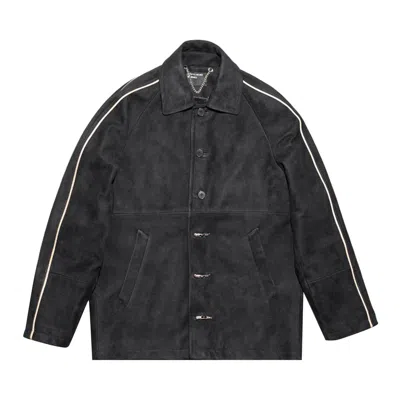 Pre-owned Enfants Riches Deprimes Enfants Riches Déprimés Suede Académie Jacket 'black/ivory' | Men's Size L
