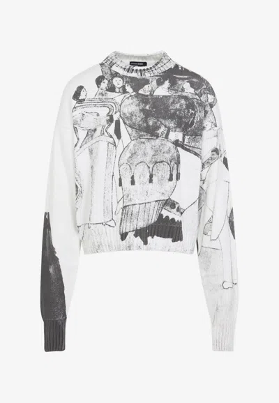 Enfants Riches Deprimes The Ballroom Dance Knitted Sweater In White