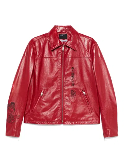 Enfants Riches Deprimes Red Leather Jacket