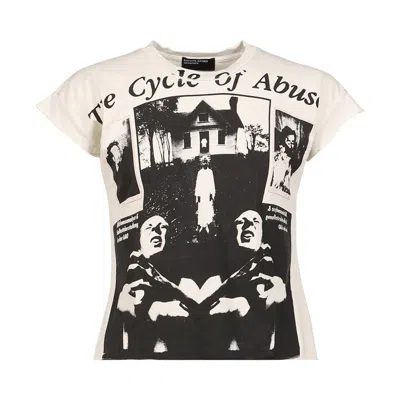 Pre-owned Enfants Riches Deprimes Enfants Riches Déprimés The Cycle Of Abuse Shrunken T-shirt 'faded White' | Women's Size L